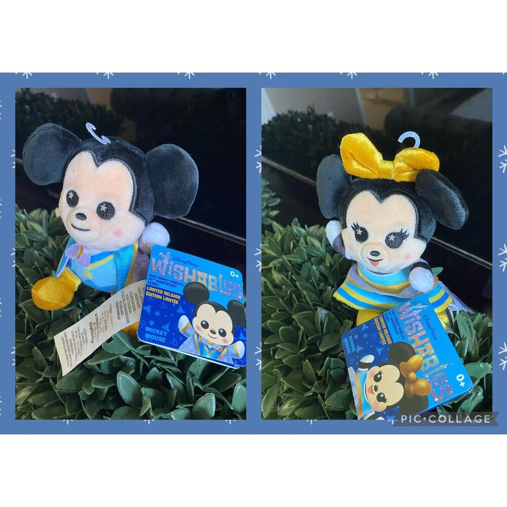 Disney Wishables 50th Anniversary Mickey And Minnie Mouse Micro 5" Plush - NWT